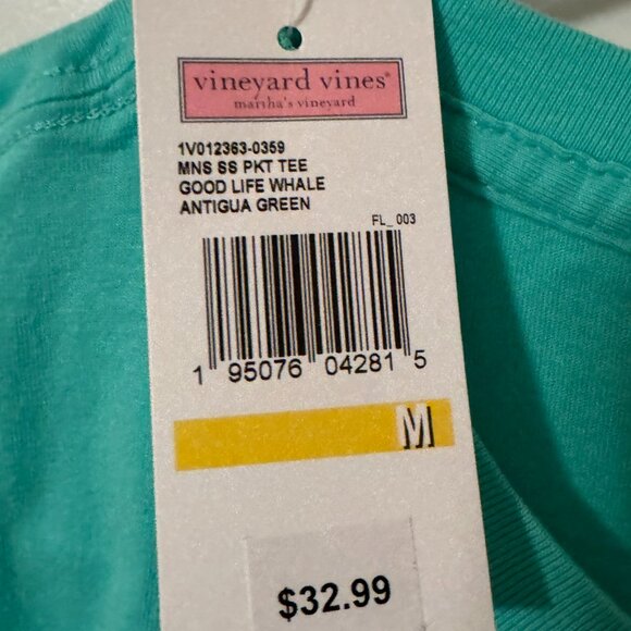Vineyard Vines NWT Aqua Mens short sleeve tee - Picture 2 of 3